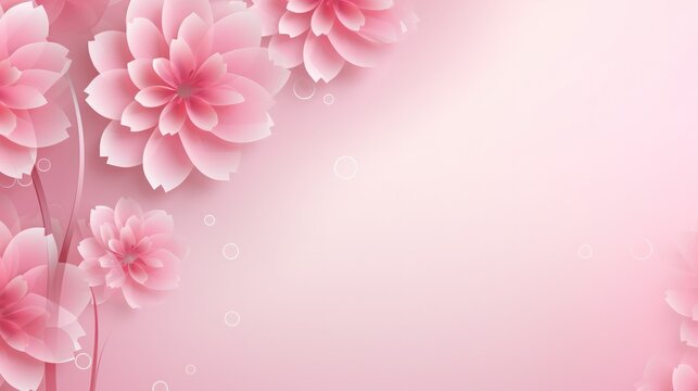 Pink flower a versatile greeting card template for weddings, Mother's Day, or Woman's Day. copy space.