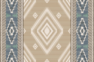 Wall Mural - Navajo tribal vector seamless pattern. Native American ornament. Ethnic South Western decor style. Boho geometric ornament. Vector seamless pattern. Mexican blanket, rug. Woven carpet illustration.