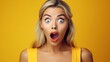 beautiful woman exited surprise face expression . female feels shocked with the phone. exciting smile and happy adorable rejoices. Very enjoy and fun relax time. wow, girl holding smartphone.