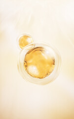 Sticker - Golden liquid oil bubble background, 3d rendering.