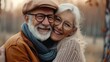 Happy and smiling senior couple looking at the camera, an old couple in love. lifestyle photography
