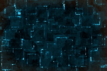 Poster - cute design light blue techno optic shining cg backdrop illustration
