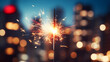 © ma - Happy New Year, burning fireworks with bokeh light background