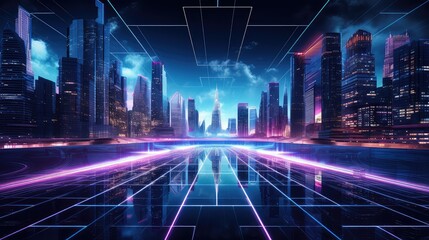 Aufkleber - vibrant dynamic futuristic background illustration digital energy, sci fi, innovation sleek vibrant dynamic futuristic background