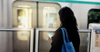 © Clement Coetzee/peopleimages.com - Woman, train travel and phone with back, bag and journey on metro railway with typing for web chat. Girl, person and smartphone with click, contact or social network app on public transport system
