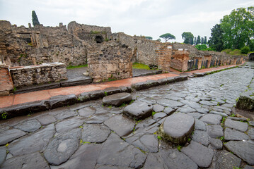 Wall Mural - Stepping Stones in Pompeii - Italy