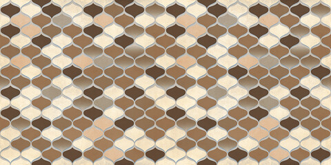 Seamless and geometric pattern, Beige background with multi colour texture, High detailed repeatable ceramic tile decor, Royal vintage design for home interior