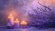 Lavender Dreamscape with Soft Candlelight Serenity