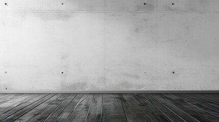 Wall Mural - Empty room with concrete wall and floor. Computer digital drawing.