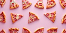 Pizza Pieces Cocked Hat Slices Pattern Background