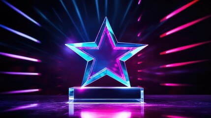 Wall Mural - recognition star award background illustration achievement honor, success excellence, fame celebrity recognition star award background