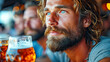 © Aliaksandra - Close-up portrait of a bearded man with a glass of beer