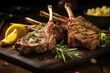 The lamb chops are expertly seasoned, effortlessly balancing the richness of the meat with the zesty undertones of lemon and thyme.