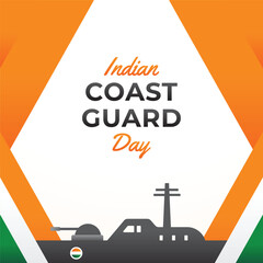 Indian Coast Guard Day Design Illustration