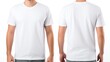 © OGGYA - Man wearing a plain white t-shirt for mockup. front and back views