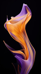 Poster - Abstract wavy glass background. Purple, orange, black colors.