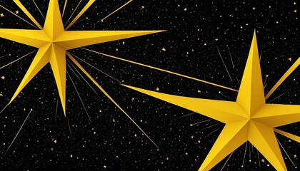 Poster - Stars Interspersed in Yellow Gradient with Concentrated Lines