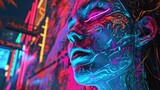 Fototapeta Młodzieżowe - The bold and eyecatching neon colors draw the viewer in inviting them to experience the urban art up close