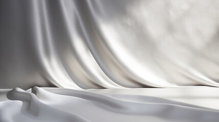 Poster - silver curtains stage light on background texture. mock up product display with generative ai.
