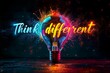 © AI-Universe - Think different – Creative Light Bulb with Dynamic Splashes and Text