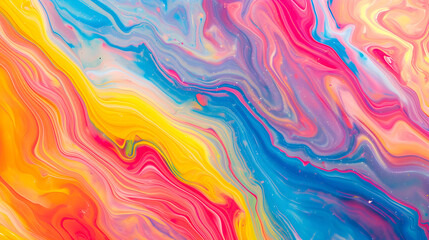 Sticker - rainbow marbled paint texture background