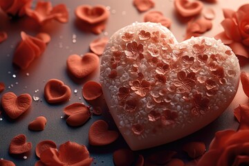 Poster - Decorative workpiece for congratulating on St. Valentine's Day. Generative AI.