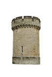 A short watchtower part of an old castle gate isolated png
