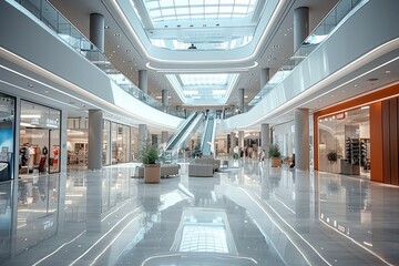 Poster - Modern shopping center. Generative AI.