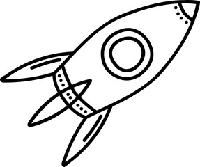 Poster - Rocketship space craft, spacecraft doodle style