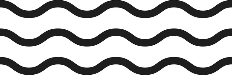 Poster - Hand drawn wavy lines, abstract memphis shape