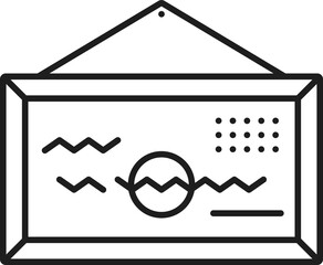 Poster - Picture in frame hanging on wall thin line icon