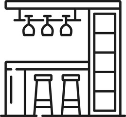Poster - Bar restaurant interior shelf with alcohol drinks