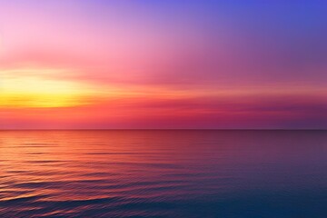 Wall Mural - beautiful sunset colors over the ocean with fluffy clouds