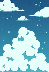  背景素材_夜空と雲