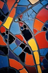 Poster - An artistic interpretation of an abstract mosaic wall, vibrant with geometric shapes and colors.