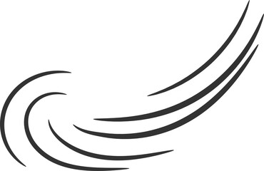 Poster - Doodle of wind gust, isolated air motion