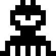 Alien space invader monster for retro arcade game