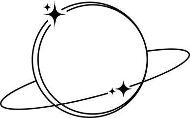 Wall Mural - round shape line frame with stars sparkle