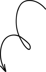 Poster - Vertical curvy long arrow doodle with pointer