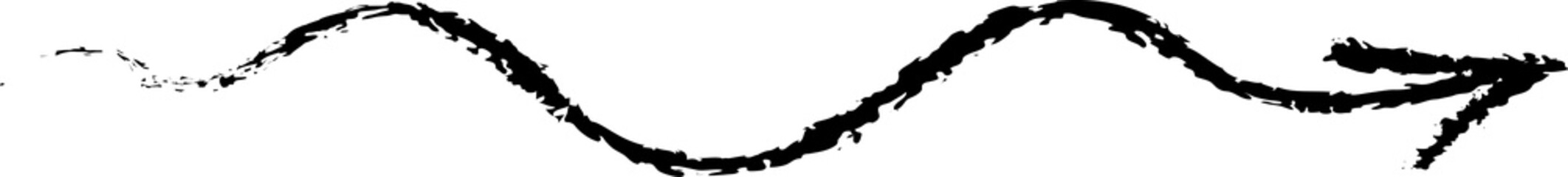 Poster - Handdrawn wavy horizontal long arrow