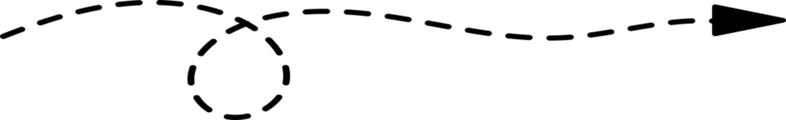 Poster - Dashed curvy line with pointer, arrow