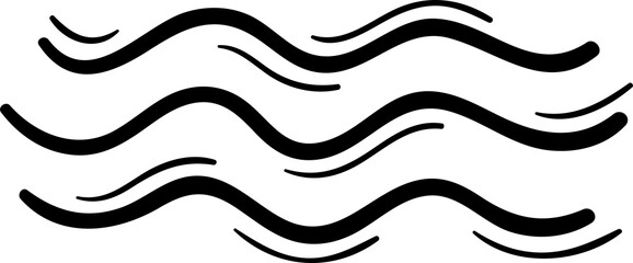 Cartoony doodle, wavy lines wind blowing