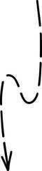 Poster - Dashed vertical line arrow showing down