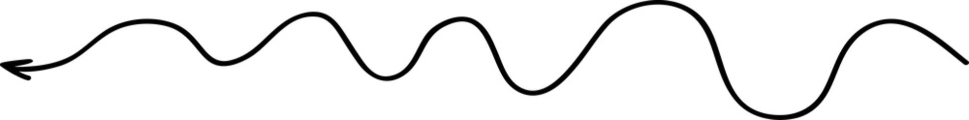 Poster - Wavy long line arrow showing left element