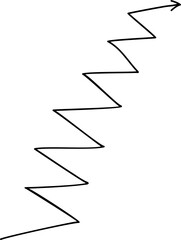 Poster - Zig zag long vertical arrow showing up