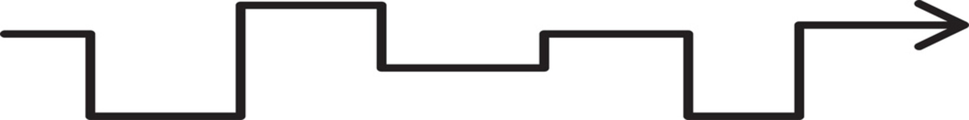 Poster - Horizontal long arrow with steps and squares