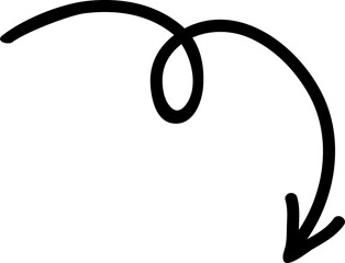 Poster - Swirl scribble with pointer head, arrow