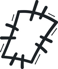 Poster - Hand drawn patch or square with lines
