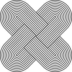 Linear monochrome figure, stripy zen shape