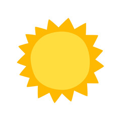 Vector yellow sunny icon on white background